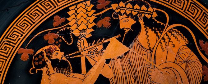 Women or maenads celebrating Dionysus on a red-figure cup by Makron